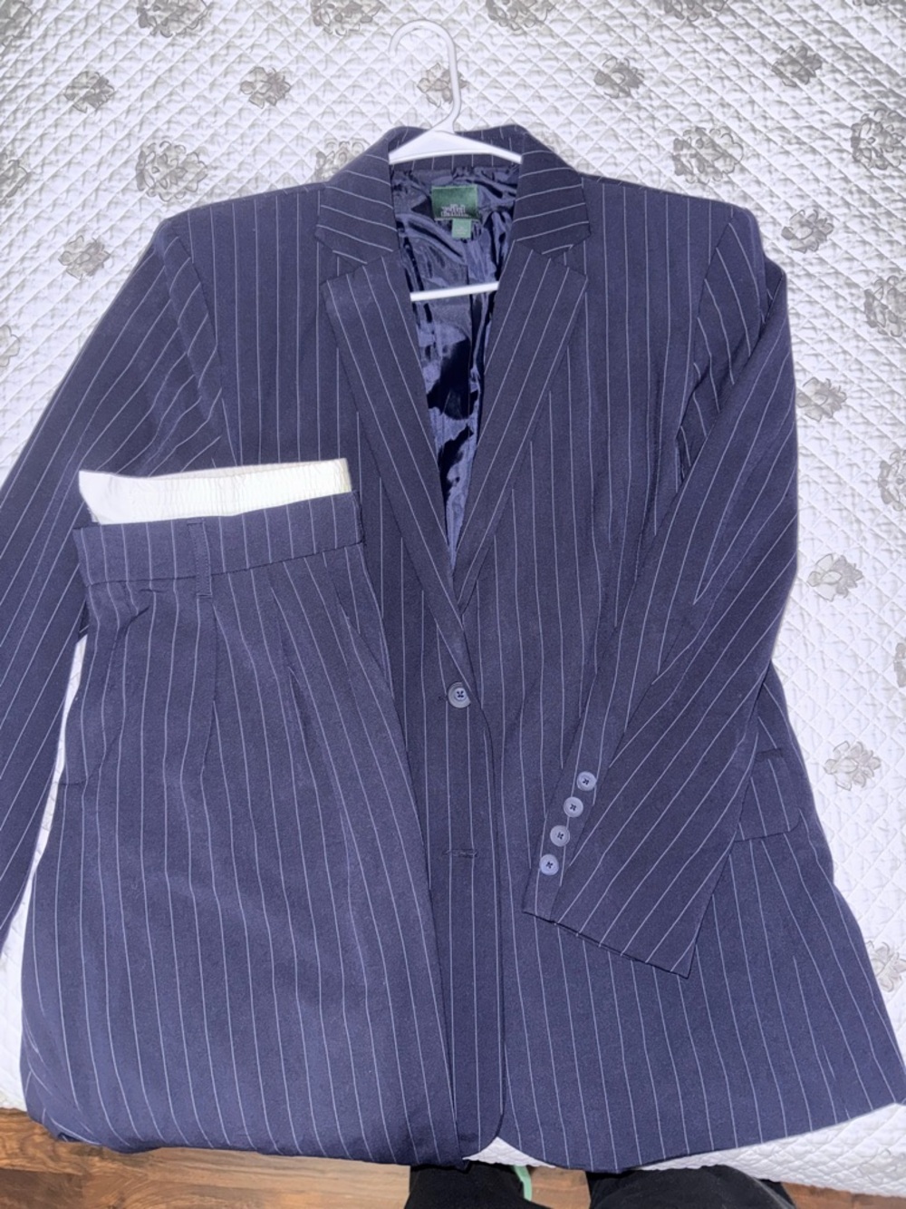 wild fable Navy Pinstripe Woman’s Suit Oversized Jacket & Trousers